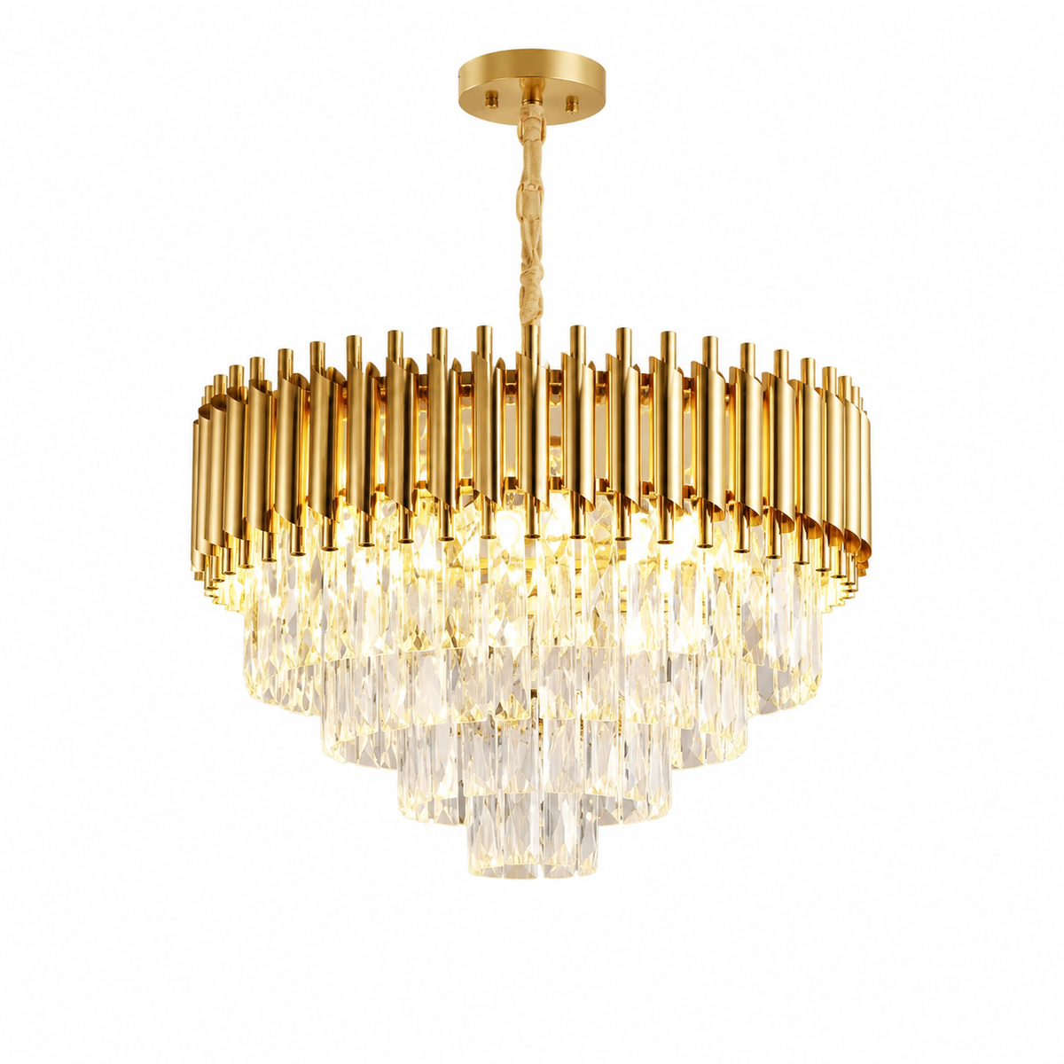 Modern K9 Crystal Hanging Lamp Luxury Black Gold Metal Led Chandelier Elegant Indoor Pendant Lighting Fixture For Home Decor