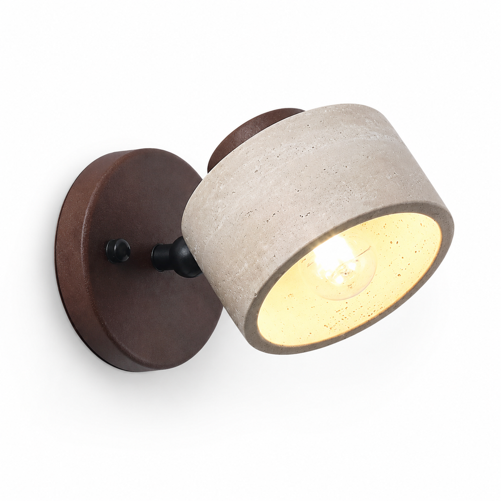 Yellow Cave Stone Japanese-style Wabi-sabi Bedroom Bedside Wall Lamp Retro Homestay Study Rotatable Wall Lamp with Switch For