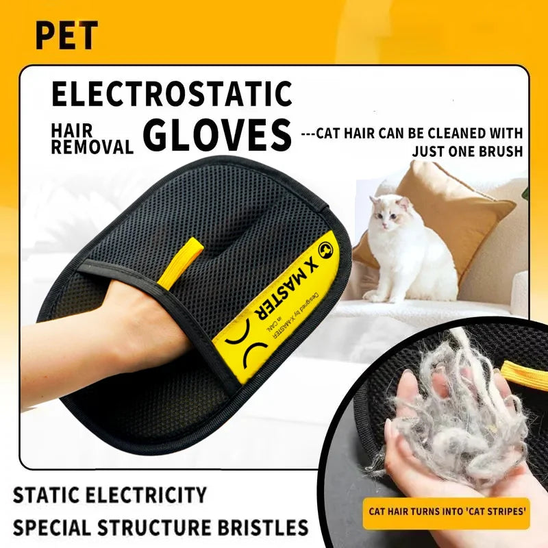 Pet Hair Remover Gloves – Electrostatic Reusable Grooming Glove