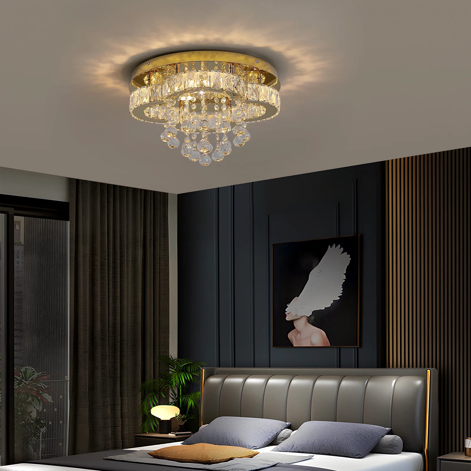 VETRULUS Crystal Chandelier Luxury Pendant Ceiling Lamp Living Room Bedroom Decorative Led Light Lighting Fixture Modern Home
