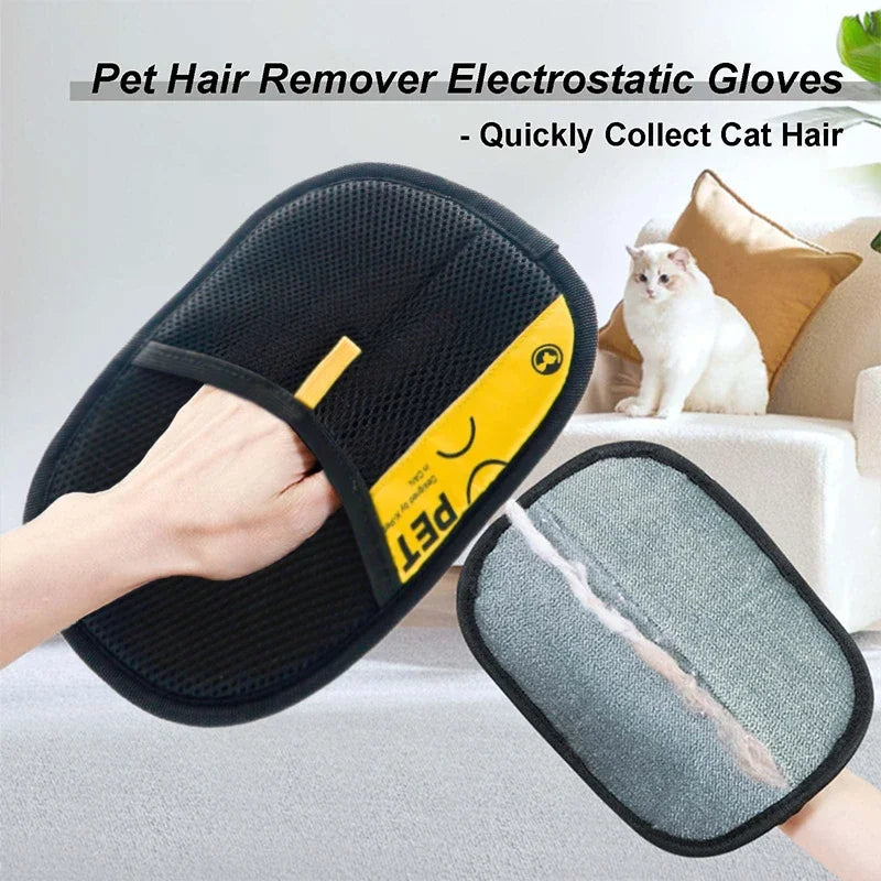 Pet Hair Remover Gloves – Electrostatic Reusable Grooming Glove
