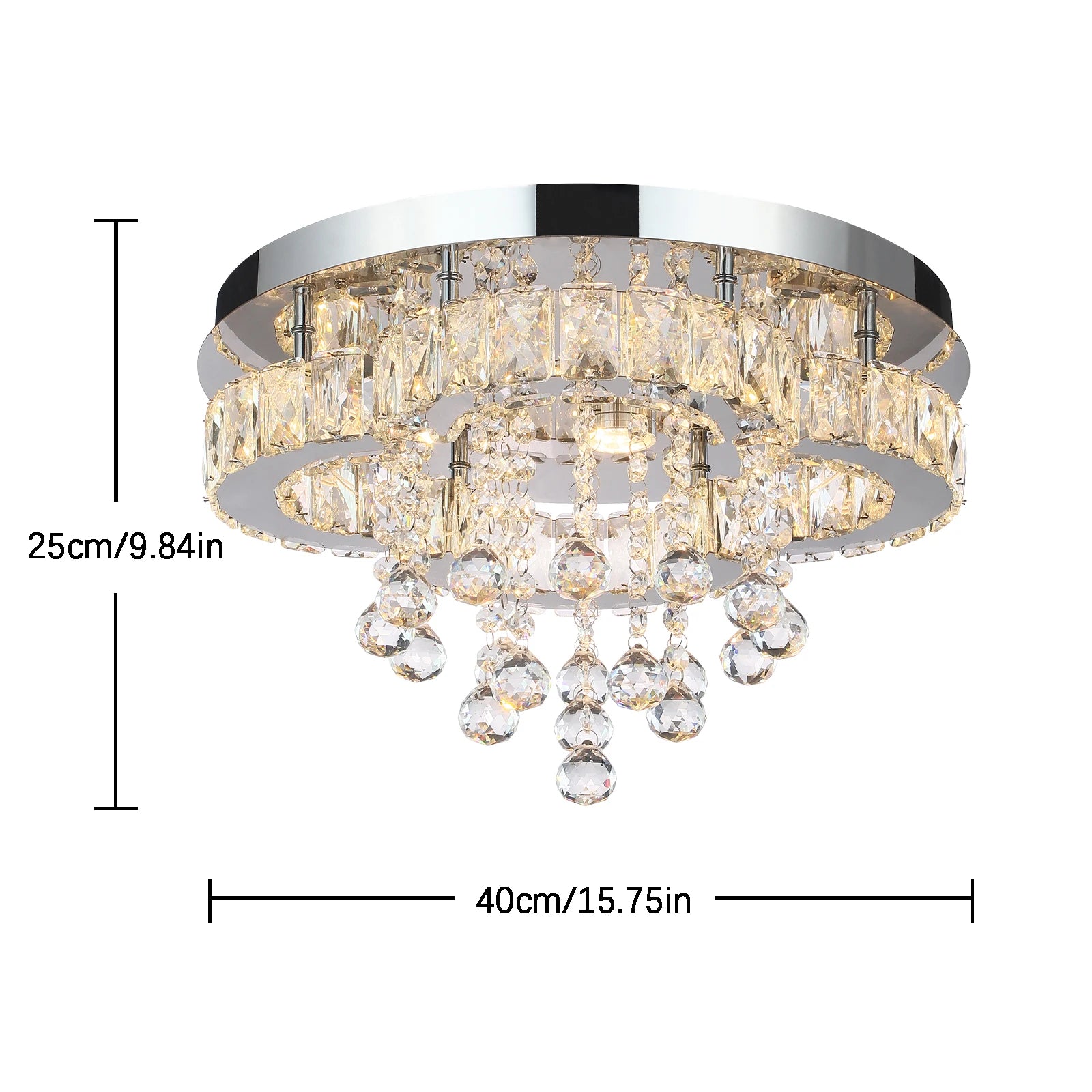 VETRULUS Crystal Chandelier Luxury Pendant Ceiling Lamp Living Room Bedroom Decorative Led Light Lighting Fixture Modern Home
