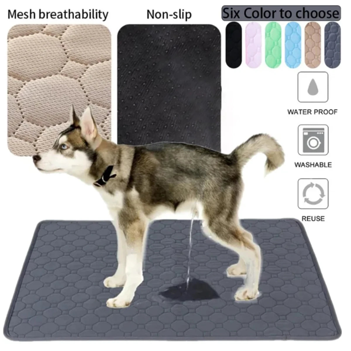 Reusable Washable Pet Pee Pad – Waterproof Absorbent Training Mat