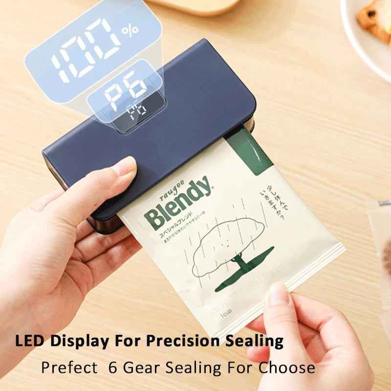 Mini Heat Sealer Plastic Bag Heat Sealing Machine Rechargable Plastic Storage Package Sealer Handheld Clip Bag Food Heat Sealer