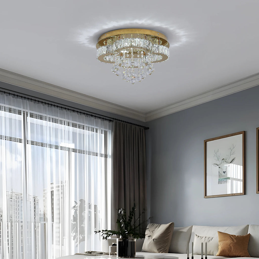 VETRULUS Crystal Chandelier Luxury Pendant Ceiling Lamp Living Room Bedroom Decorative Led Light Lighting Fixture Modern Home