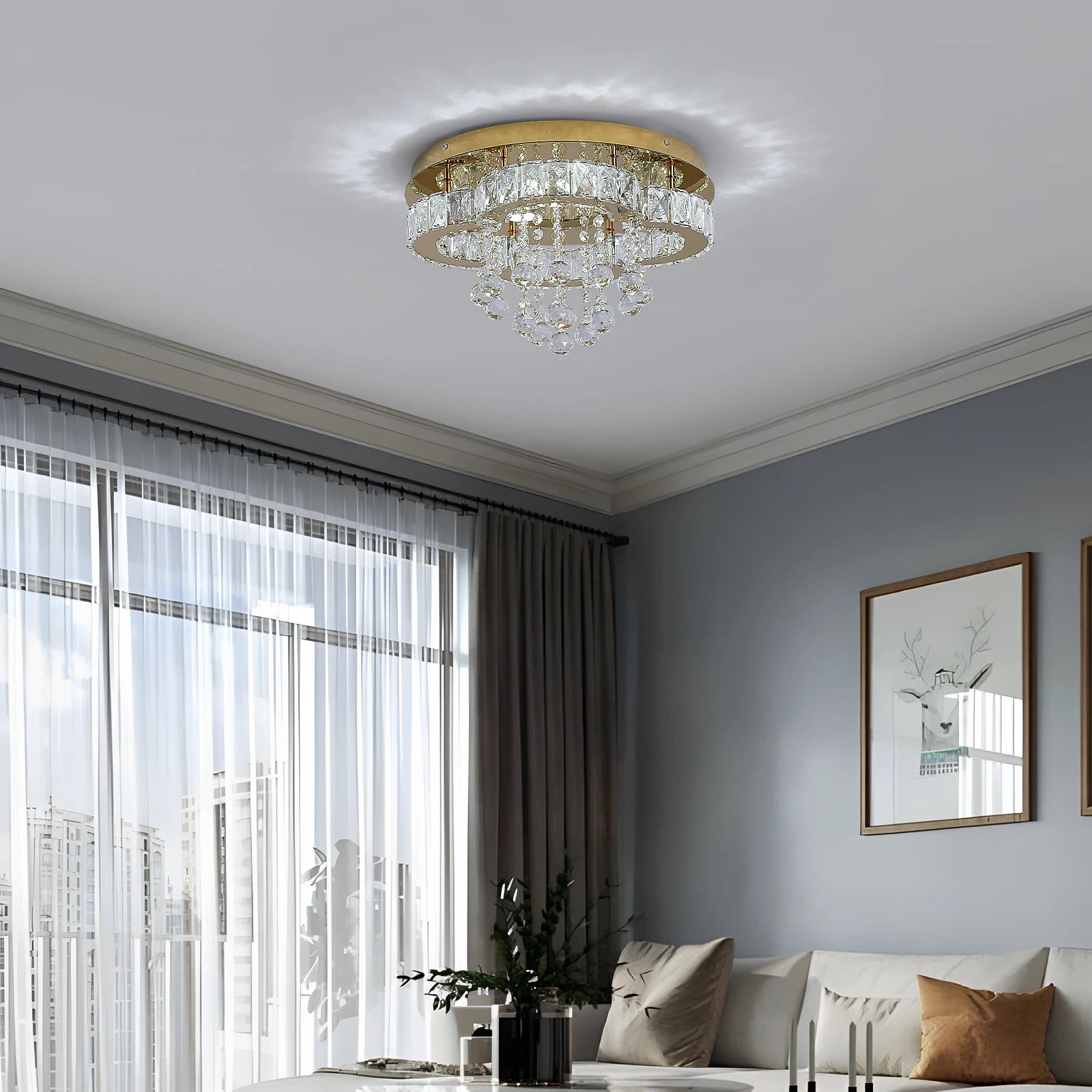 VETRULUS Crystal Chandelier Luxury Pendant Ceiling Lamp Living Room Bedroom Decorative Led Light Lighting Fixture Modern Home