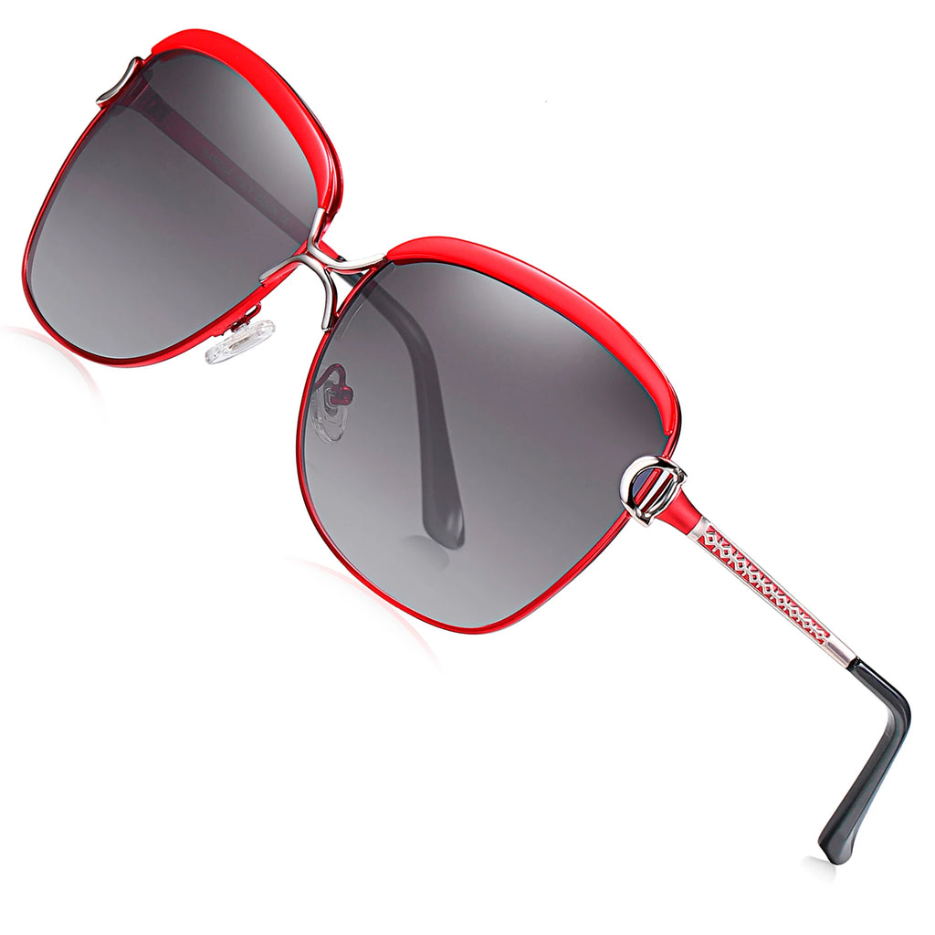 BARCUR Polarized Ladies Sunglasses Women Gradient Lens Round Sun Glasses Square Luxury Brand Oculos Lunette De Soleil Femme